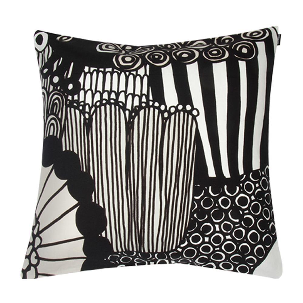 Siirtolapuutarha Cushion Cover 50cm in white, black, beige - Bolt of Cloth - Marimekko