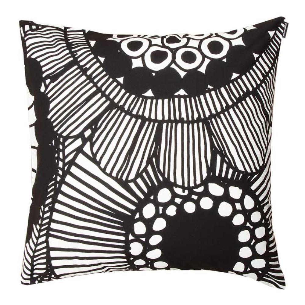 Siirtolapuutarha Cushion Cover 50cm in white, black - Bolt of Cloth - Marimekko