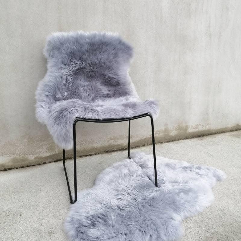 Steel Grey Sheepskin Rug - Bolt of Cloth - NZ Design
