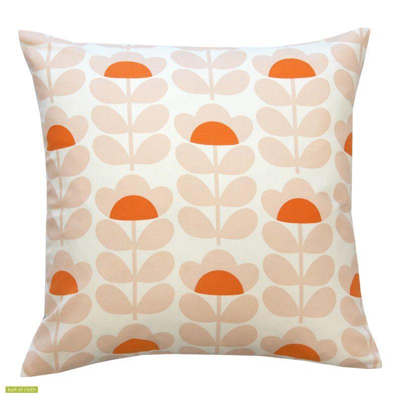 Sweet Pea 40cm Cushion Cover in orange and pink - Bolt of Cloth - Orla Kiely