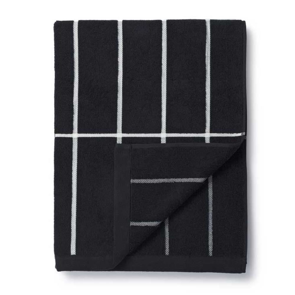 Tiiliskivi Bath Towel 75cmx150cm in black, white - Bolt of Cloth - Marimekko