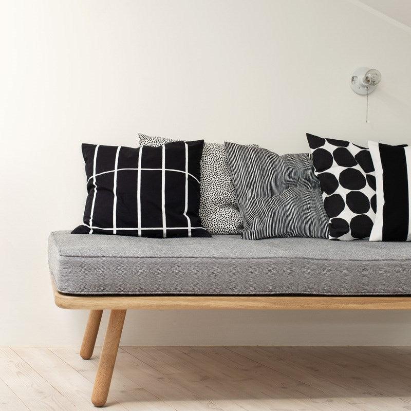 Tiiliskivi Cushion Cover 50cm in black, white - Bolt of Cloth - Marimekko