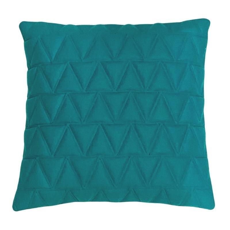 Triangles Wool Cushion Cover 50cm in teal - Bolt of Cloth - Bolt of Cloth