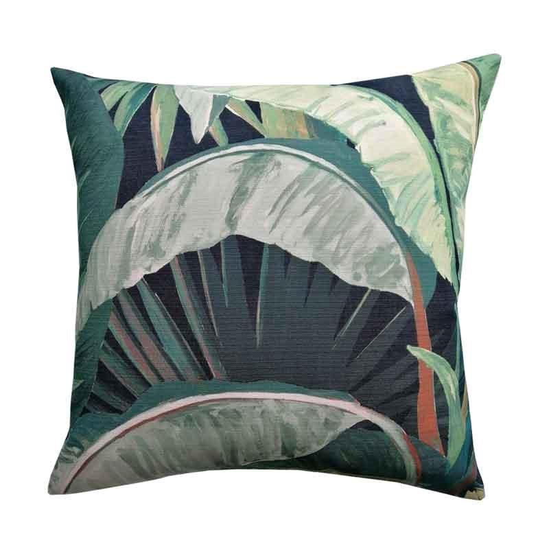 Tropicalia Outdoor Cushion Cover 50cm in midnight - Bolt of Cloth - Bolt of Cloth