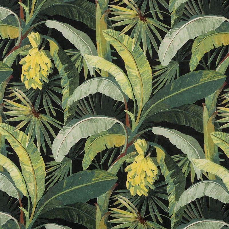 Tropicalia Outdoor Fabric in midnight - Bolt of Cloth - James Dunlop