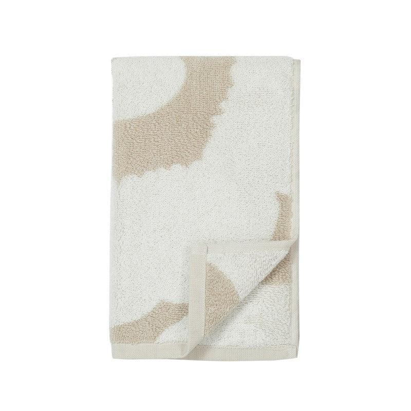 Unikko Guest Towel 30x50cm in beige, white - Bolt of Cloth - Marimekko