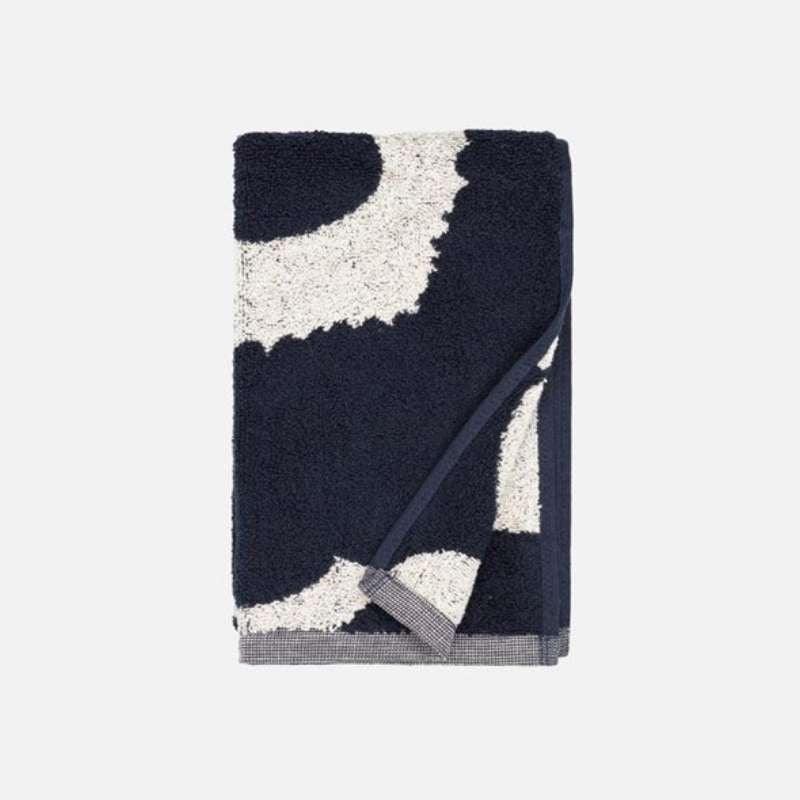 Unikko Guest Towel 30x50cm in cotton, dark blue - Bolt of Cloth - Marimekko