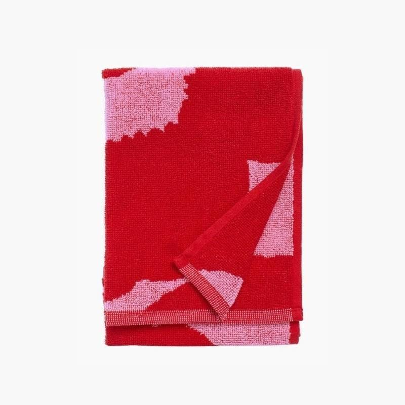 Unikko Guest Towel 30x50cm in pink, red - Bolt of Cloth - Marimekko