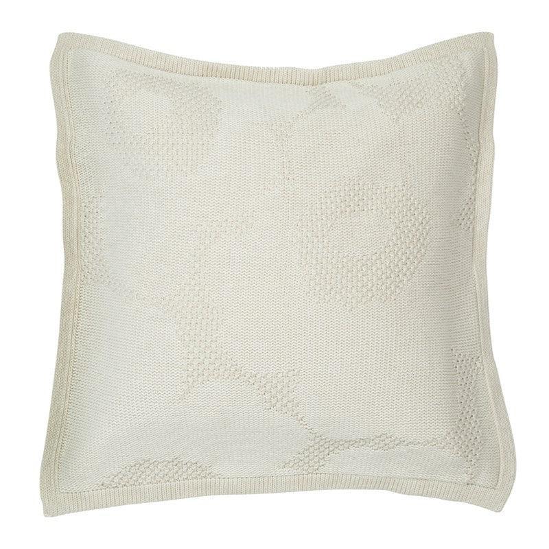 Unikko Knitted Cushion Cover 50cm in off-white - Bolt of Cloth - Marimekko