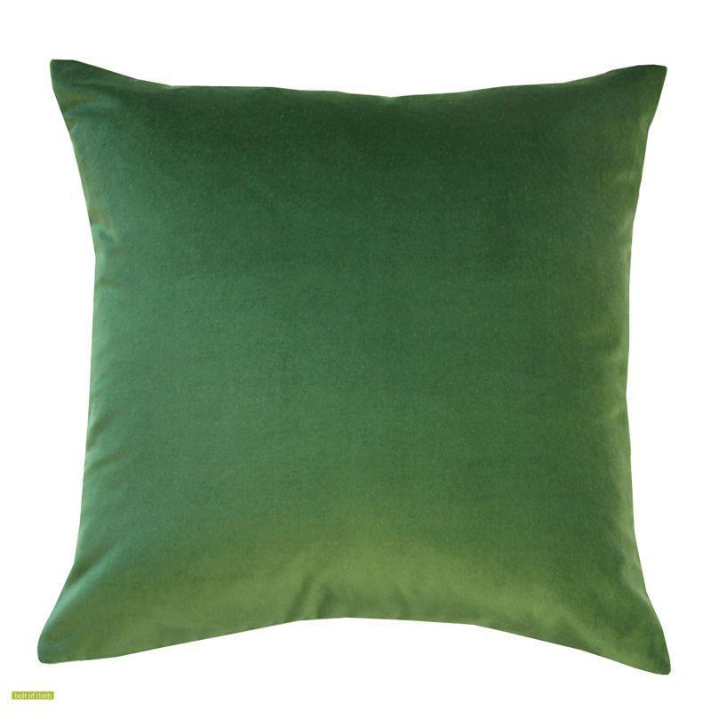 Velvet Cushion Cover 45cm with Linen back in forest green - Bolt of Cloth - Bolt of Cloth