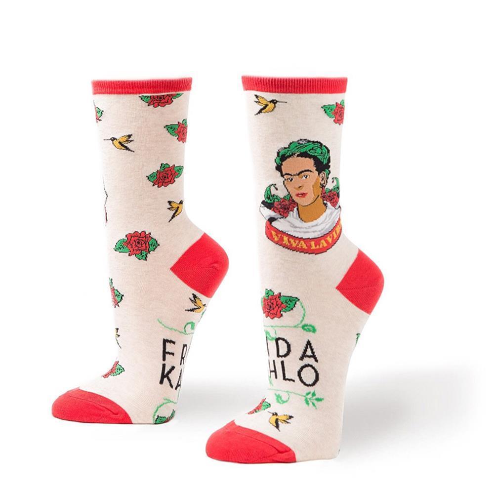 Viva La Frida Women&#39;s Socks in Heather Ivory - Bolt of Cloth - Socksmith