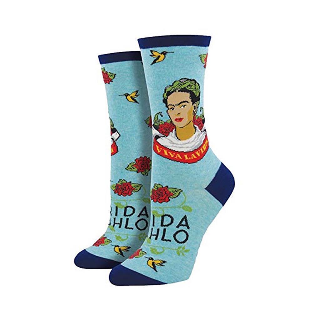 Viva La Frida Women's Socks in Sky Blue Heather - Bolt of Cloth - Socksmith