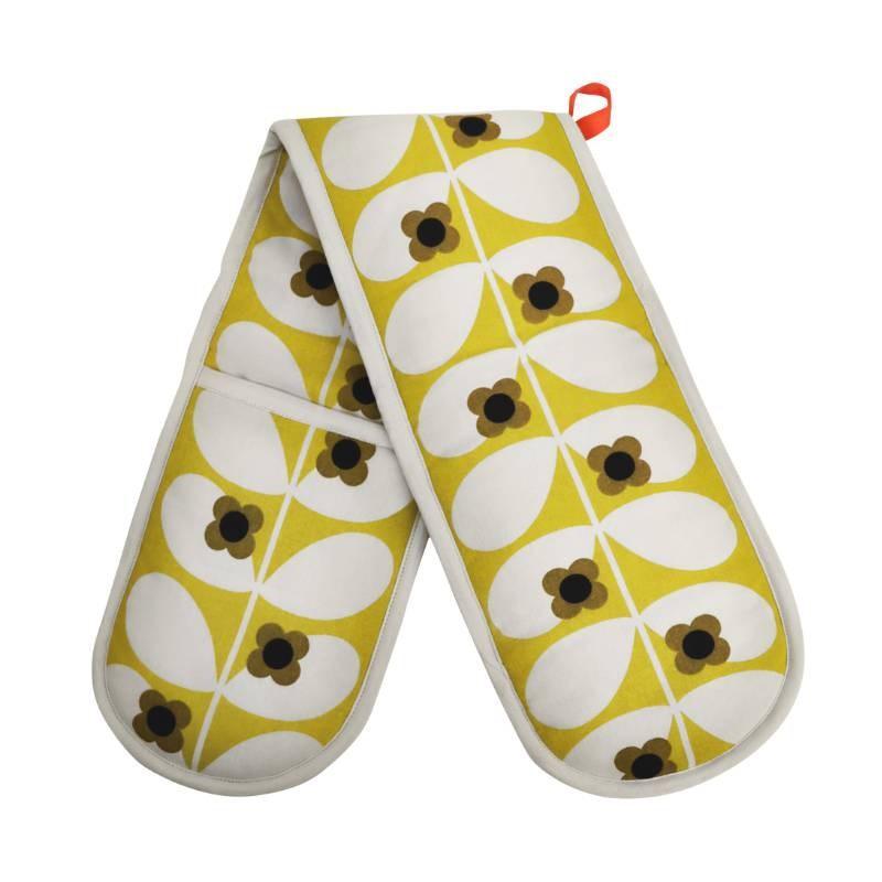 Wild Rose Double Oven Glove in ochre - Bolt of Cloth - Orla Kiely