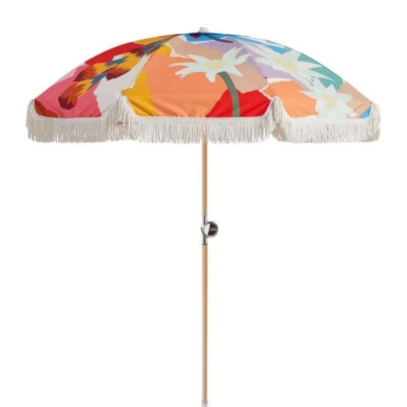 Wildflowers Beach Umbrella - Bolt of Cloth - Basil Bangs