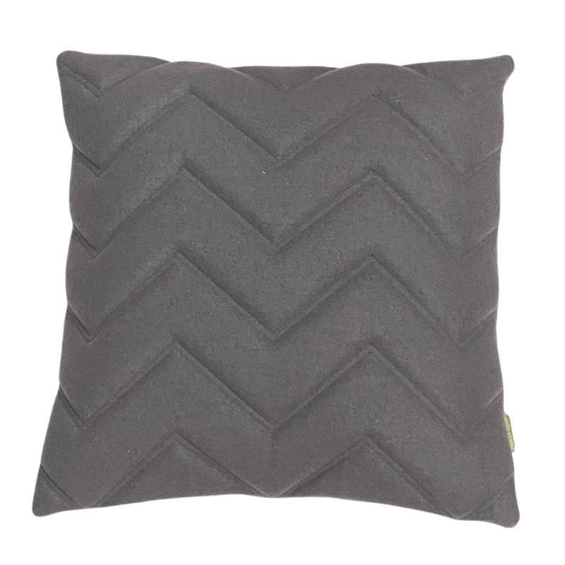 Zig Zag Wool Cushion Cover 50cm in grey - Bolt of Cloth - Bolt of Cloth