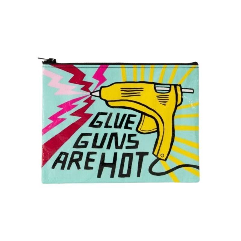 Zipper Pouch - Glue Guns are Hot - Bolt of Cloth - Blue Q