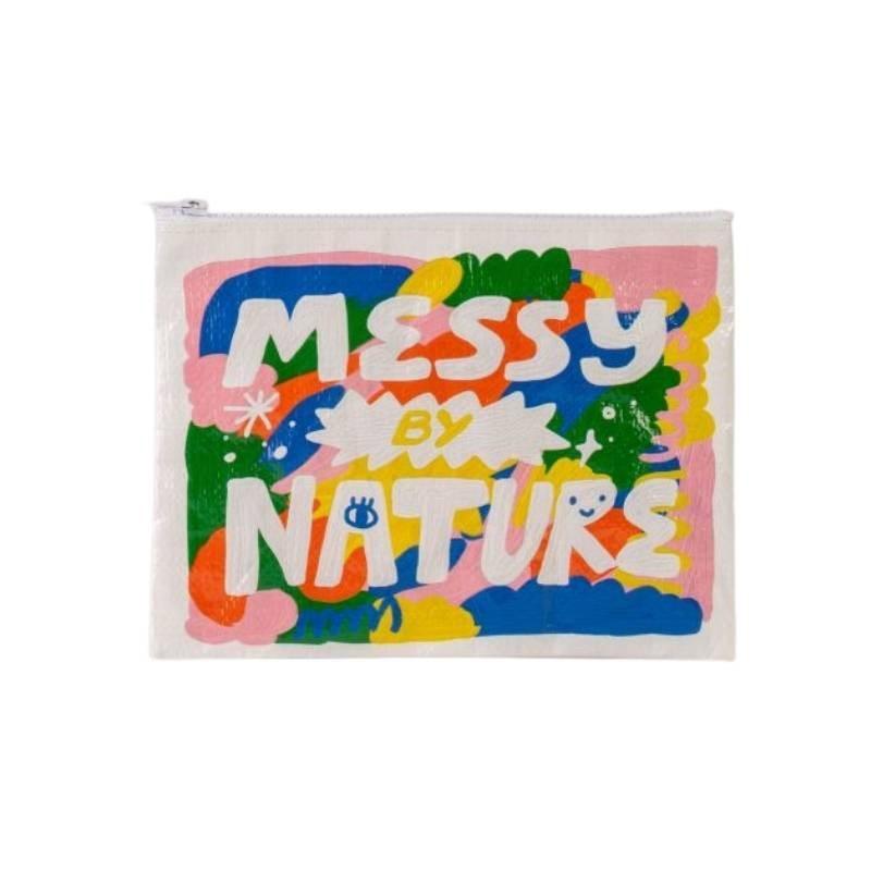 Zipper Pouch - Messy by Nature - Bolt of Cloth - Blue Q