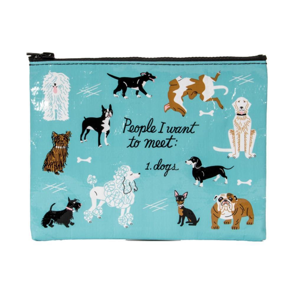 Zipper Pouch- People to Meet: Dogs - Bolt of Cloth - Blue Q