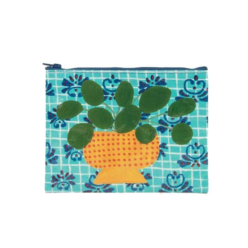 Zipper Pouch - Pretty Plant - Bolt of Cloth - Blue Q