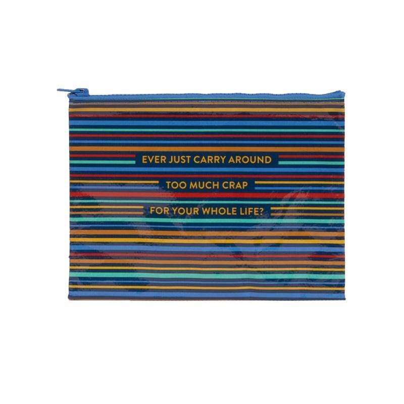 Zipper Pouch - Too Much Crap - Bolt of Cloth - Blue Q