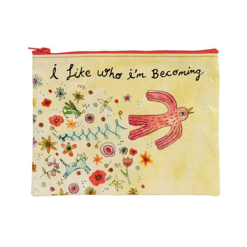 Zipper Pouch - Who I&#39;m Becoming - Bolt of Cloth - Blue Q