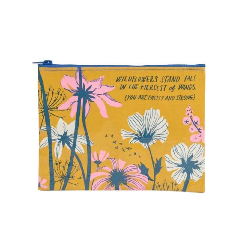Zipper Pouch - Wildflowers Stand - Bolt of Cloth - Blue Q